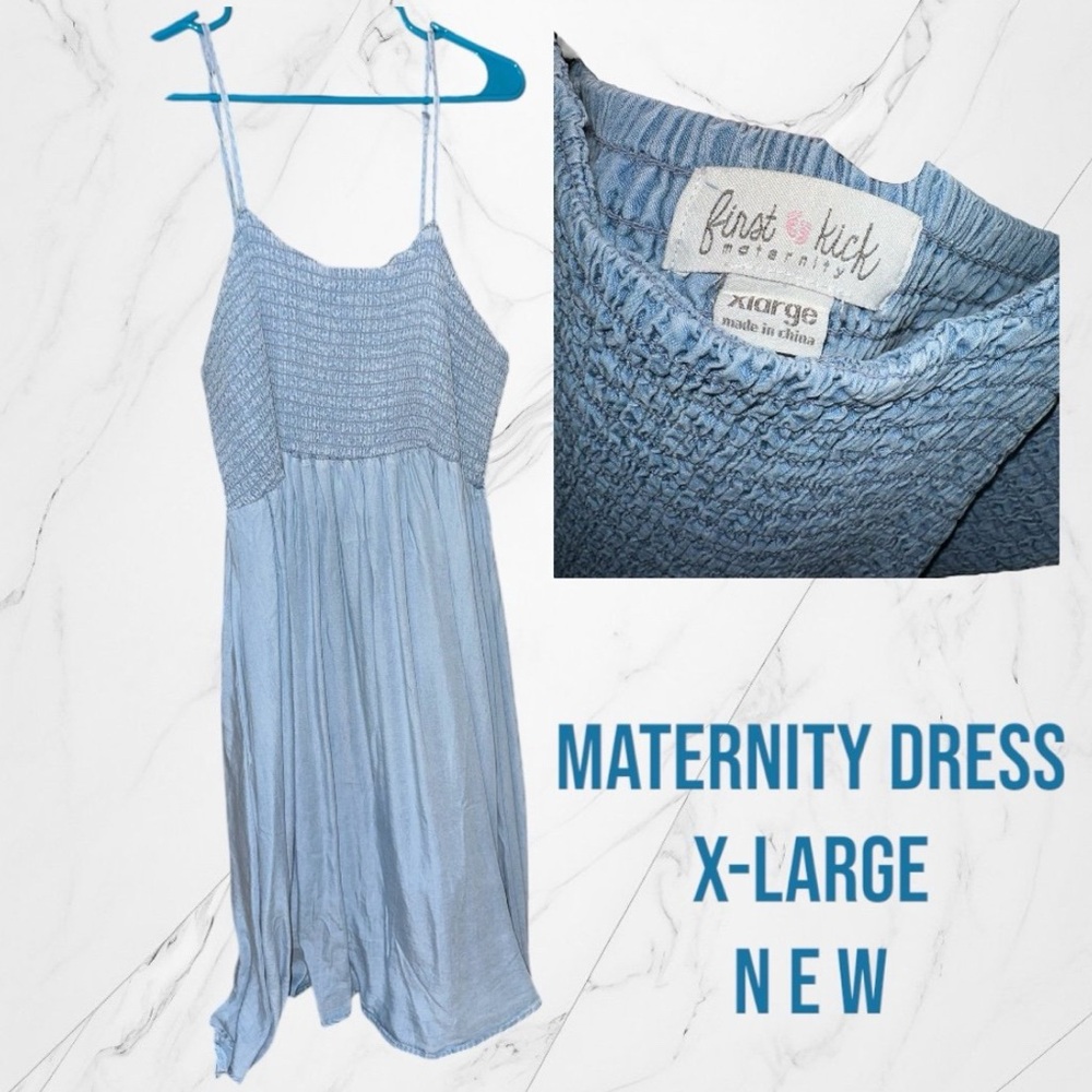 New w/o Tags Blue Denim Maternity Dress XL